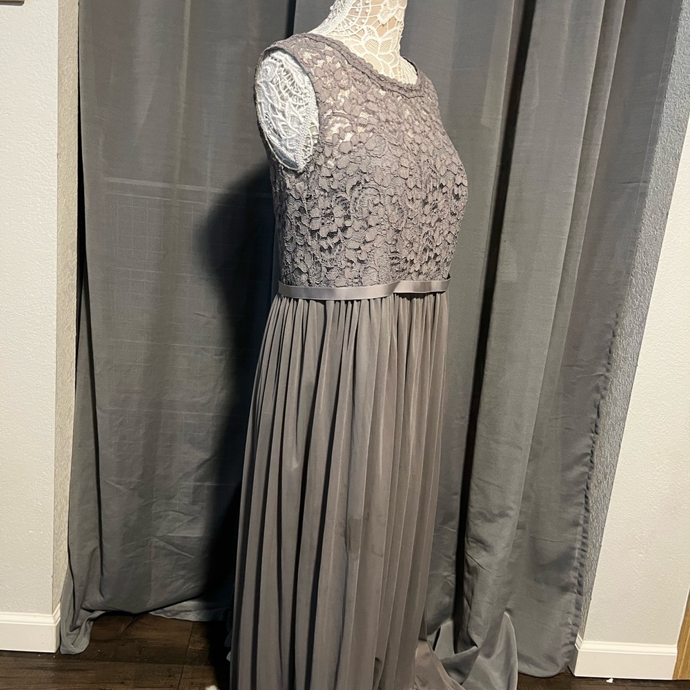 David’s Bridal size 16 grey bridesmaids dress